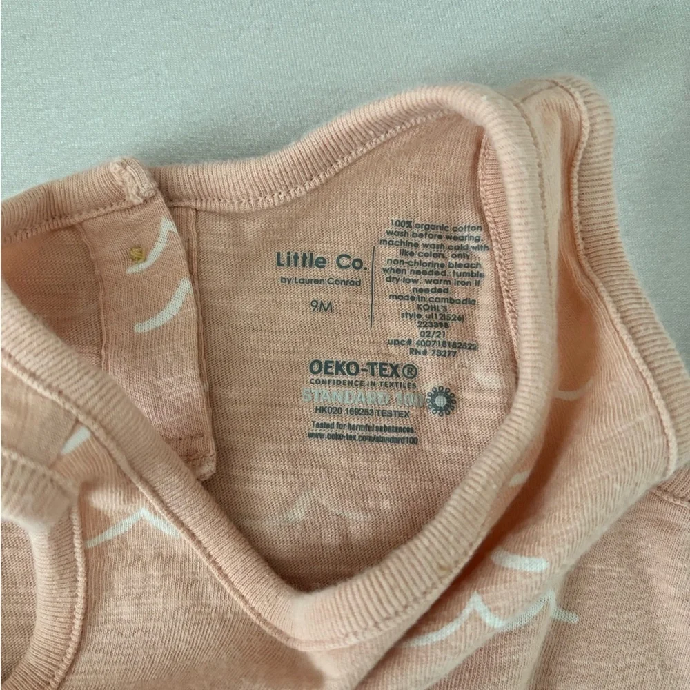 Wave Pattern Kids Bodysuit - Peach